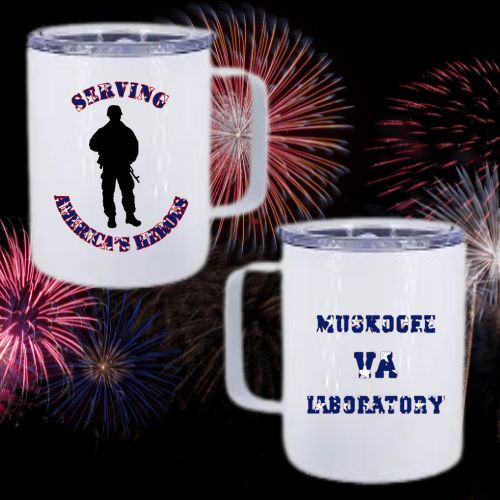 Muskogee VA Lab Navy & Stars Travel 12oz Mug