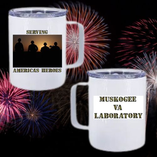 Muskogee VA Lab Camo 2 Travel 12oz Mug