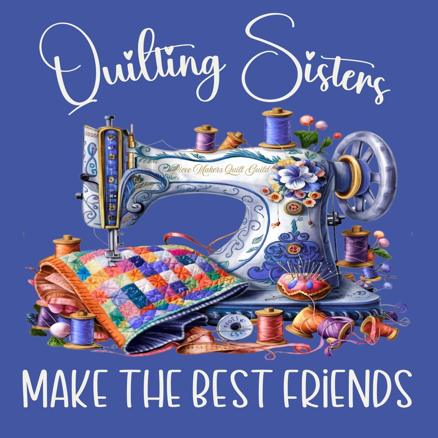 Piece Makers Quilt Guild - Quilting Sisters Unisex Long Sleeved T-Shirt