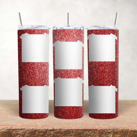 Red Omnbre Glitter 6 Pic Photo Tumbler