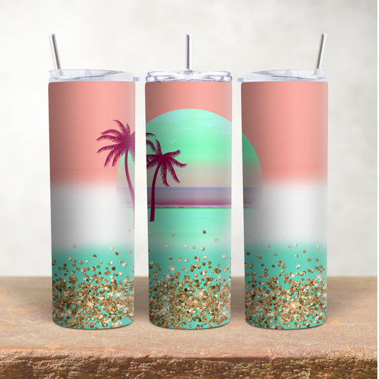 Peachy Beachy with Glitter