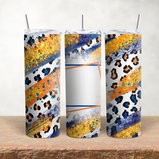 Blue, Orange, Animal Print 1 Pic