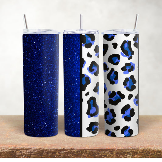 Blue Glitter & Animal Print