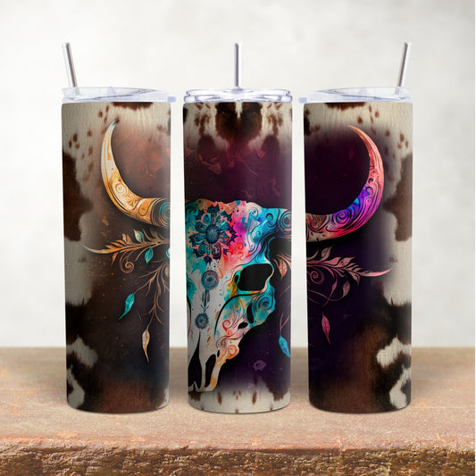 Cow Skull on Cow Hide