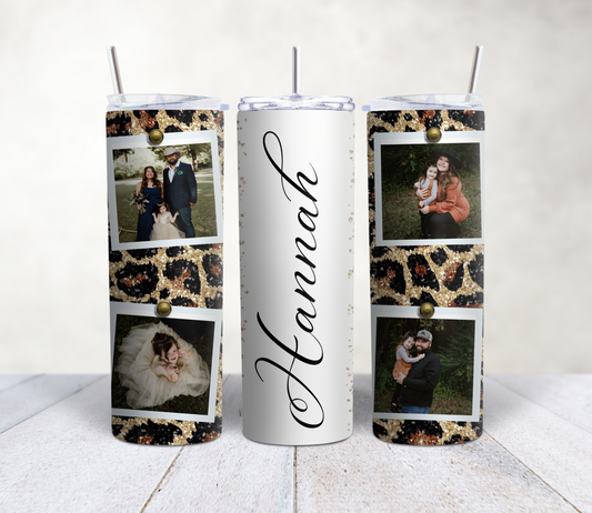 Glittery Animal Print 4 Photo Tumbler