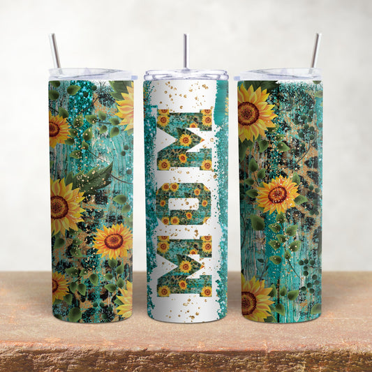 Mom in Teal & Sunflowers