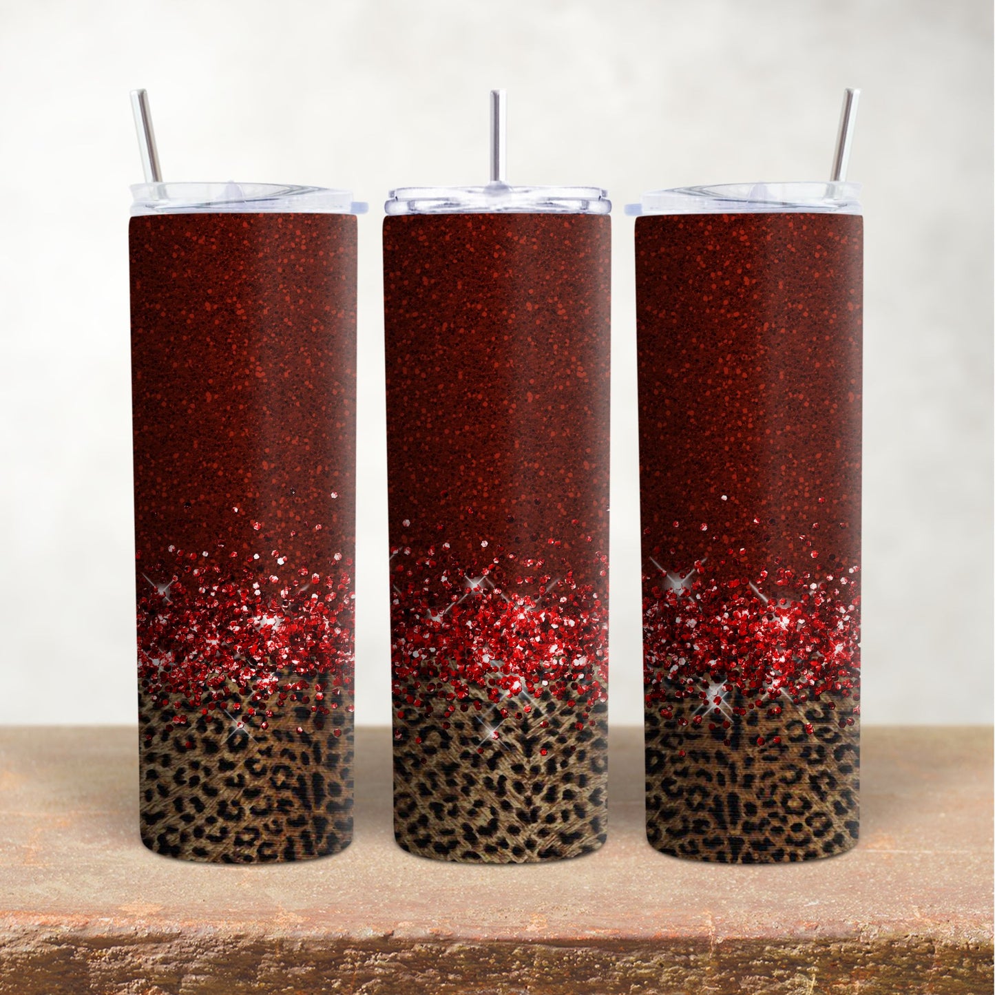 Red Glitter & Leopard