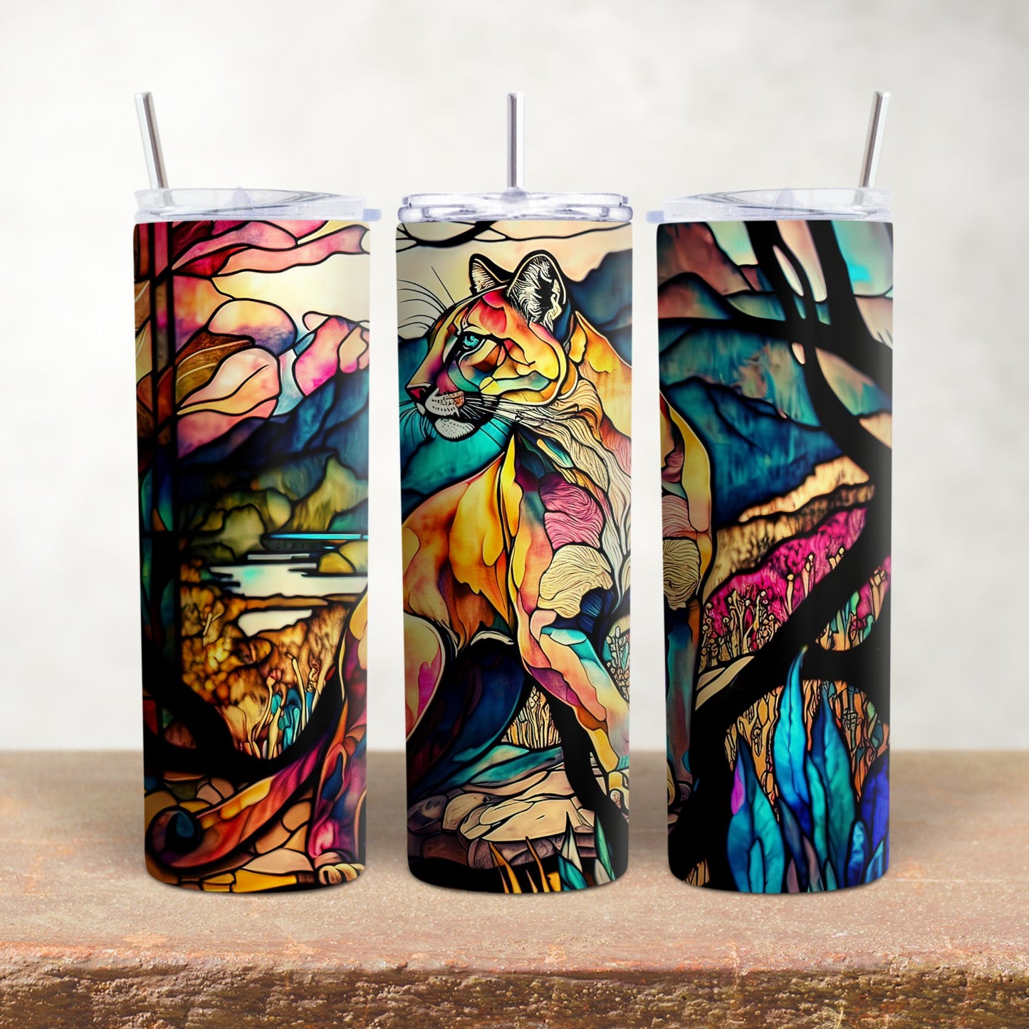 Puma in Stained Glass