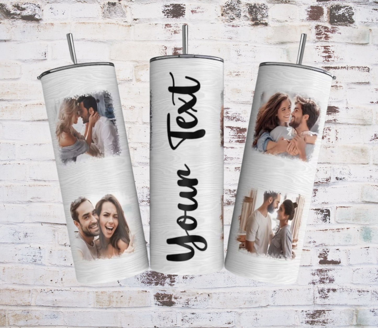 Woodgrain 4 Photo Tumbler with Faded Edges