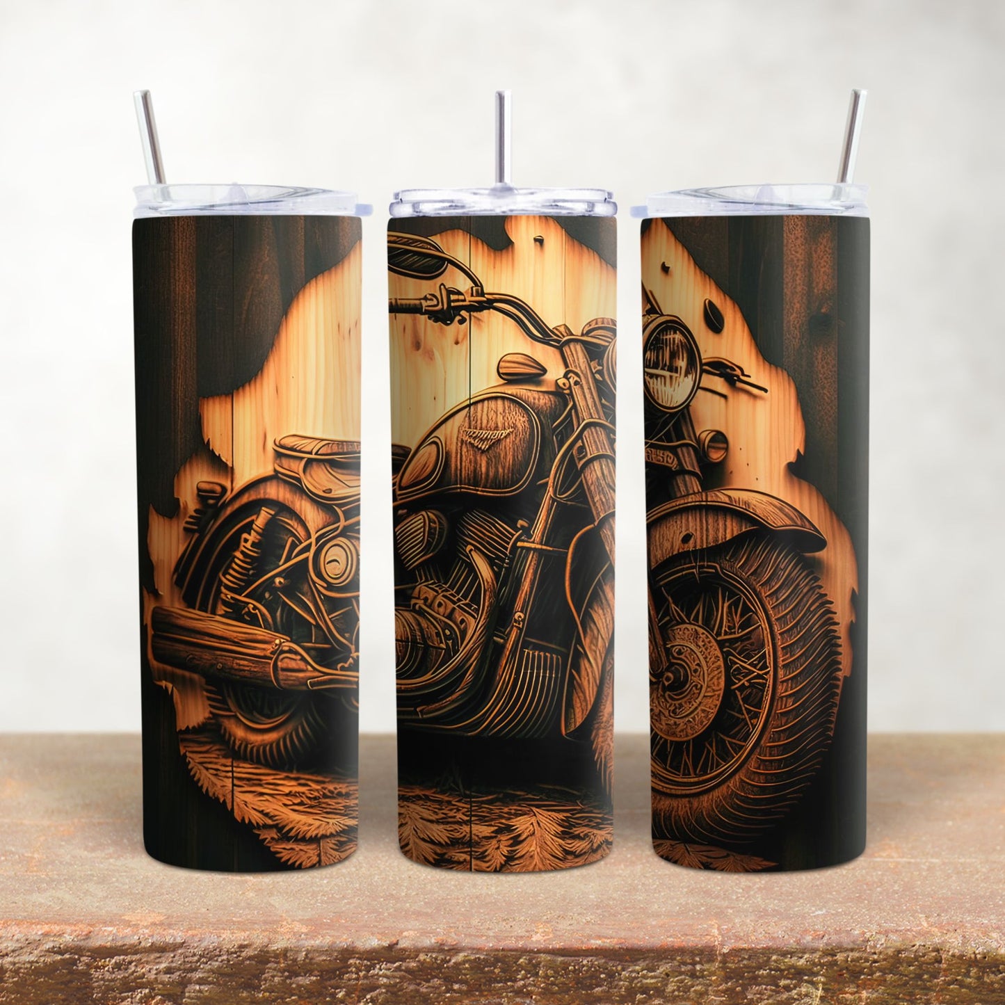 Motorcycle on Wood