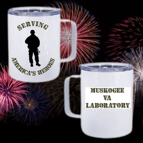 Muskogee VA Lab Camo 1 Travel 12oz Mug