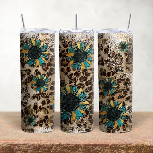 Leopard & Teal Sunflowers