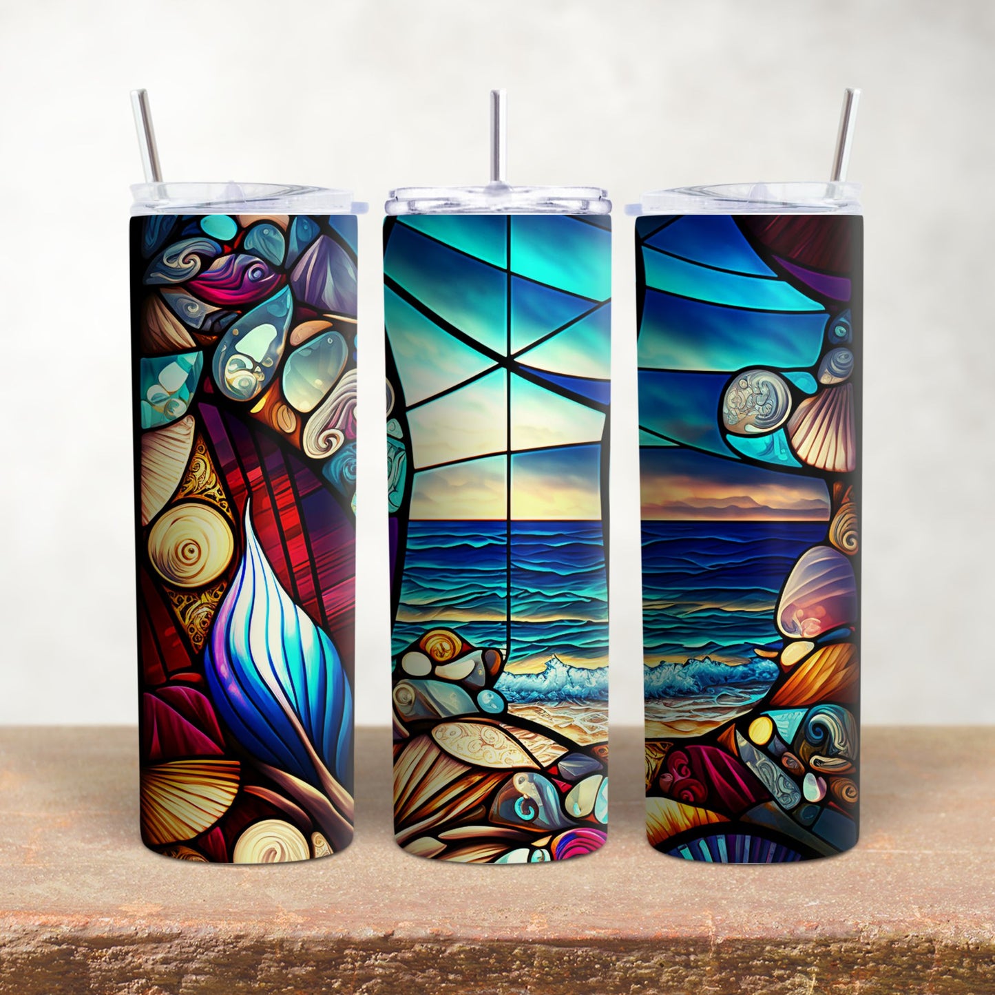 Ocean & Shells in Stained Glass