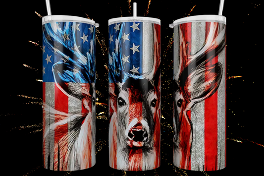 Patriotic Deer Tumbler