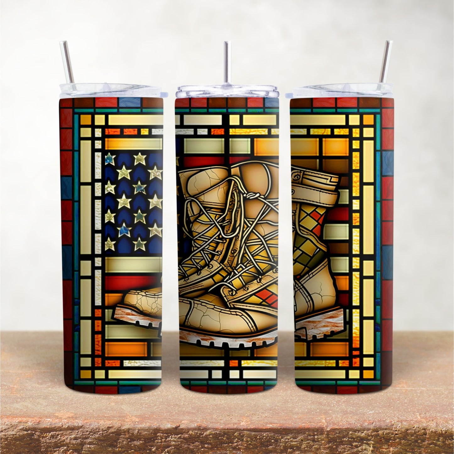 Combat Boots in Stained Glass